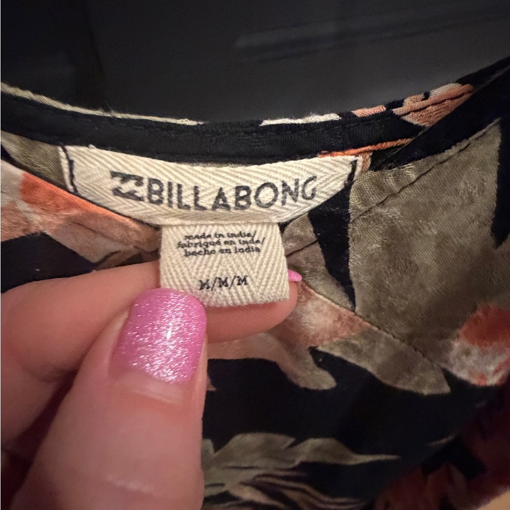 Billabong Black and Orange Floral Dress Medium pre loved - Picture 5 of 12